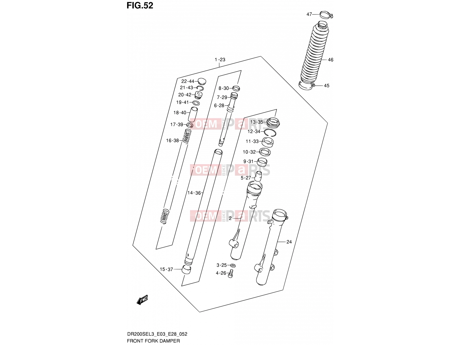 SUZUKI DR200SE L3 (2013) (E03,E28,E33) 52 - FRONT FORK DAMPER