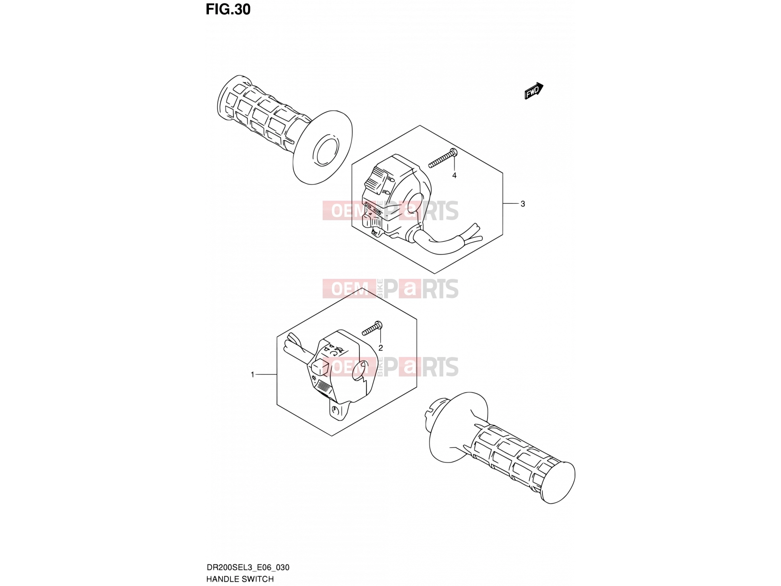 30 - HANDLE SWITCH - Suzuki DR200SE L3 (2013) (E24)