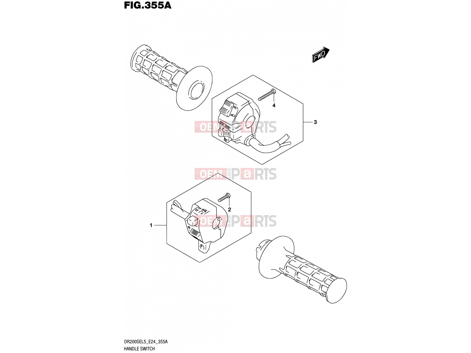 355A - HANDLE SWITCH - Suzuki DR200SE L5 (2015) (E24)