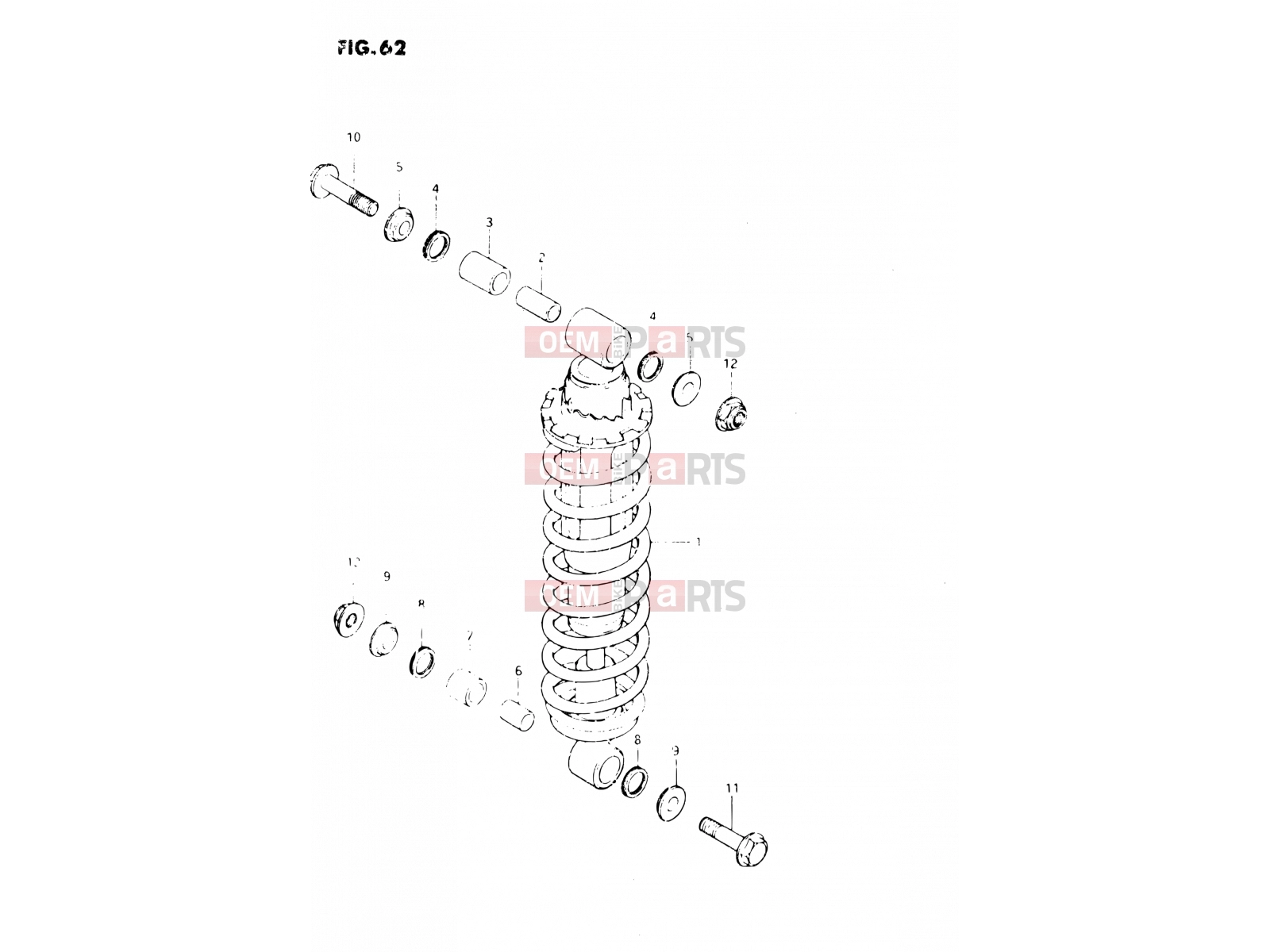 SUZUKI DR250S D (1983) 62 - SHOCK ABSORBER (E04, E18, E22)