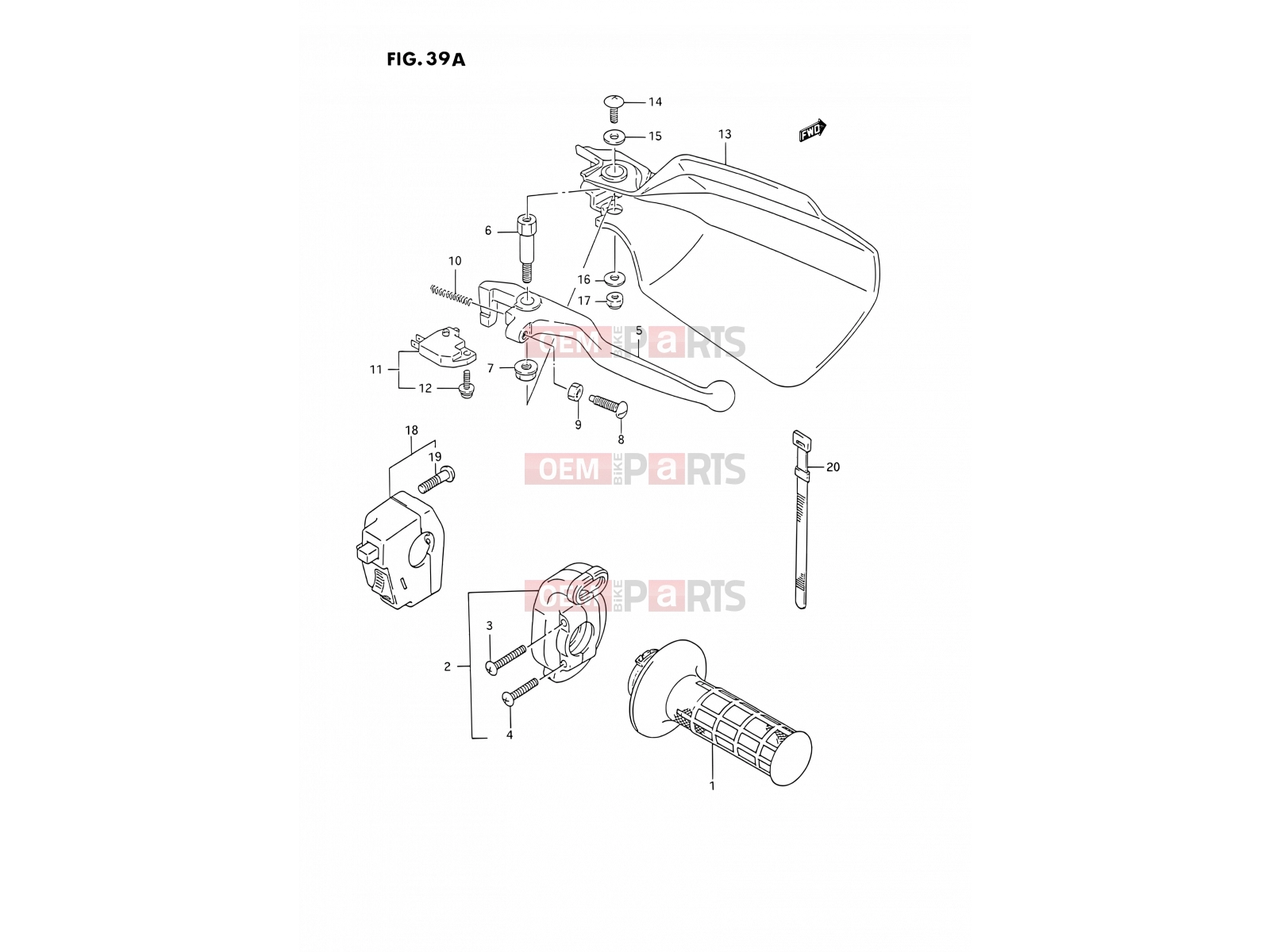 SUZUKI DR350S L (1990) (E02) 39A - RIGHT HANDLE SWITCH (SEE NOTE)