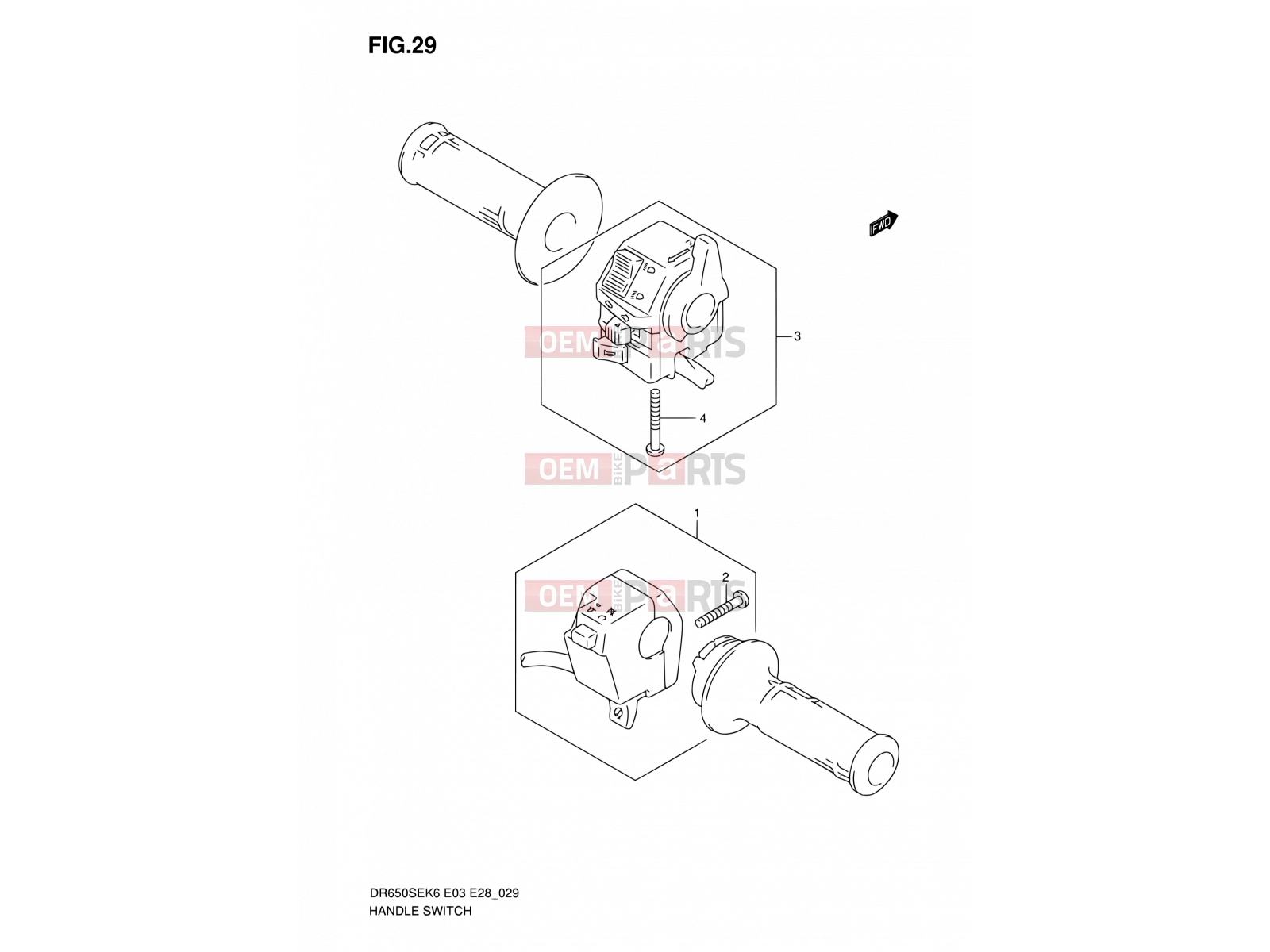 SUZUKI DR650SE K7 (2007) (E03,E28,E33) 29 - HANDLE SWITCH