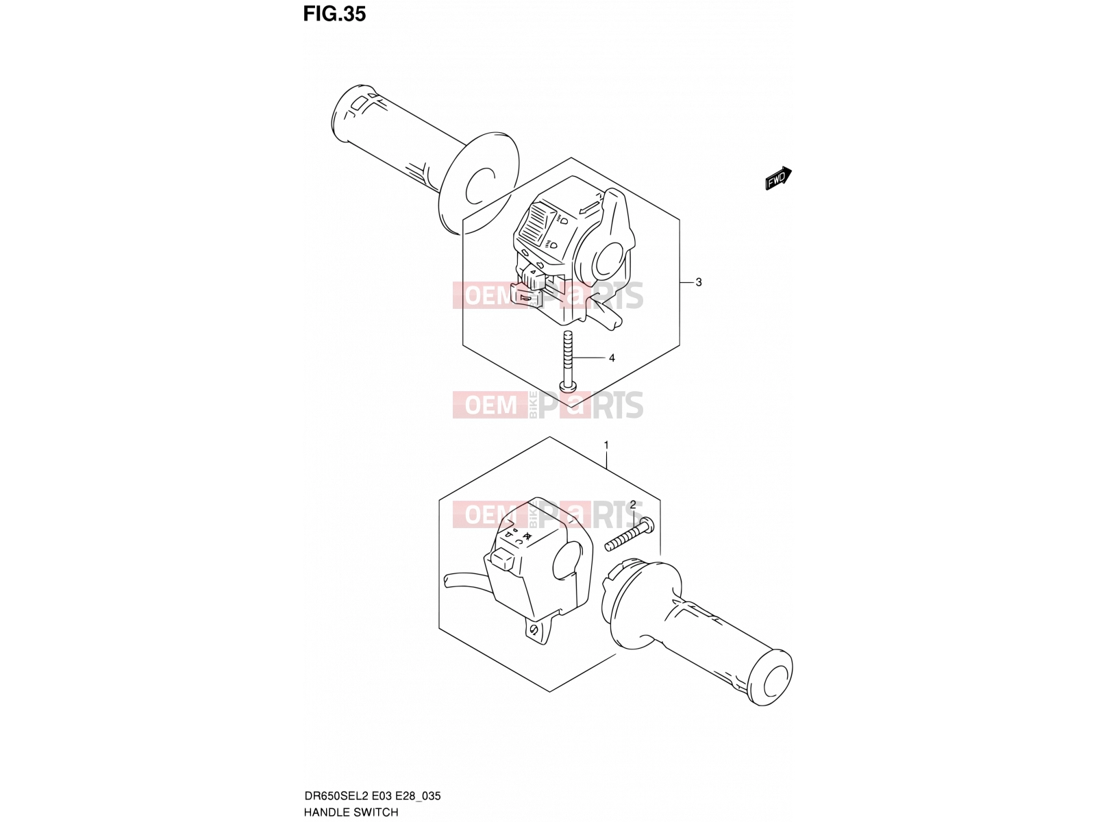 35 - HANDLE SWITCH - Suzuki DR650SE L2 (2012) (E03,E28,E33)
