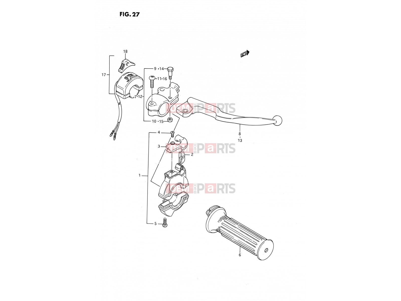 SUZUKI DS80 K (1989) (E03) 27 - RIGHT HANDLE SWITCH