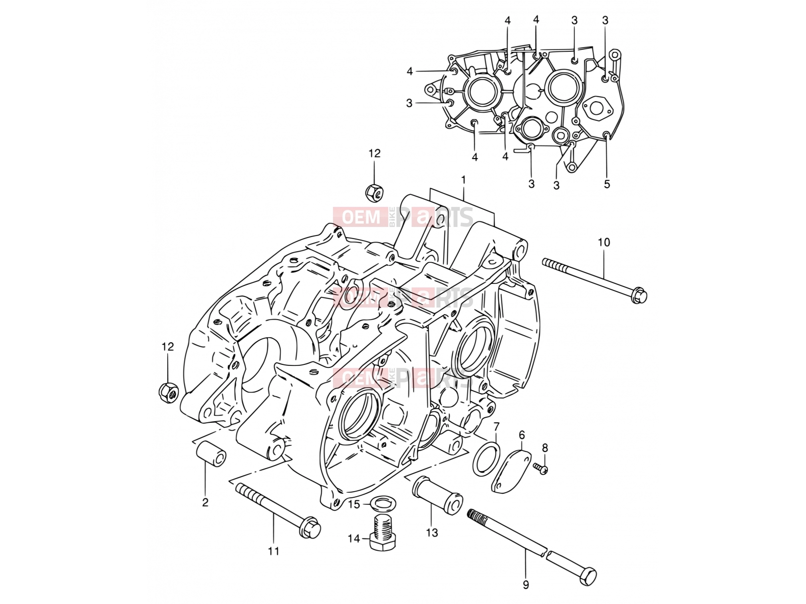 2 - CRANKCASE - Suzuki DS80 T (1996) (E03,E28,E33)