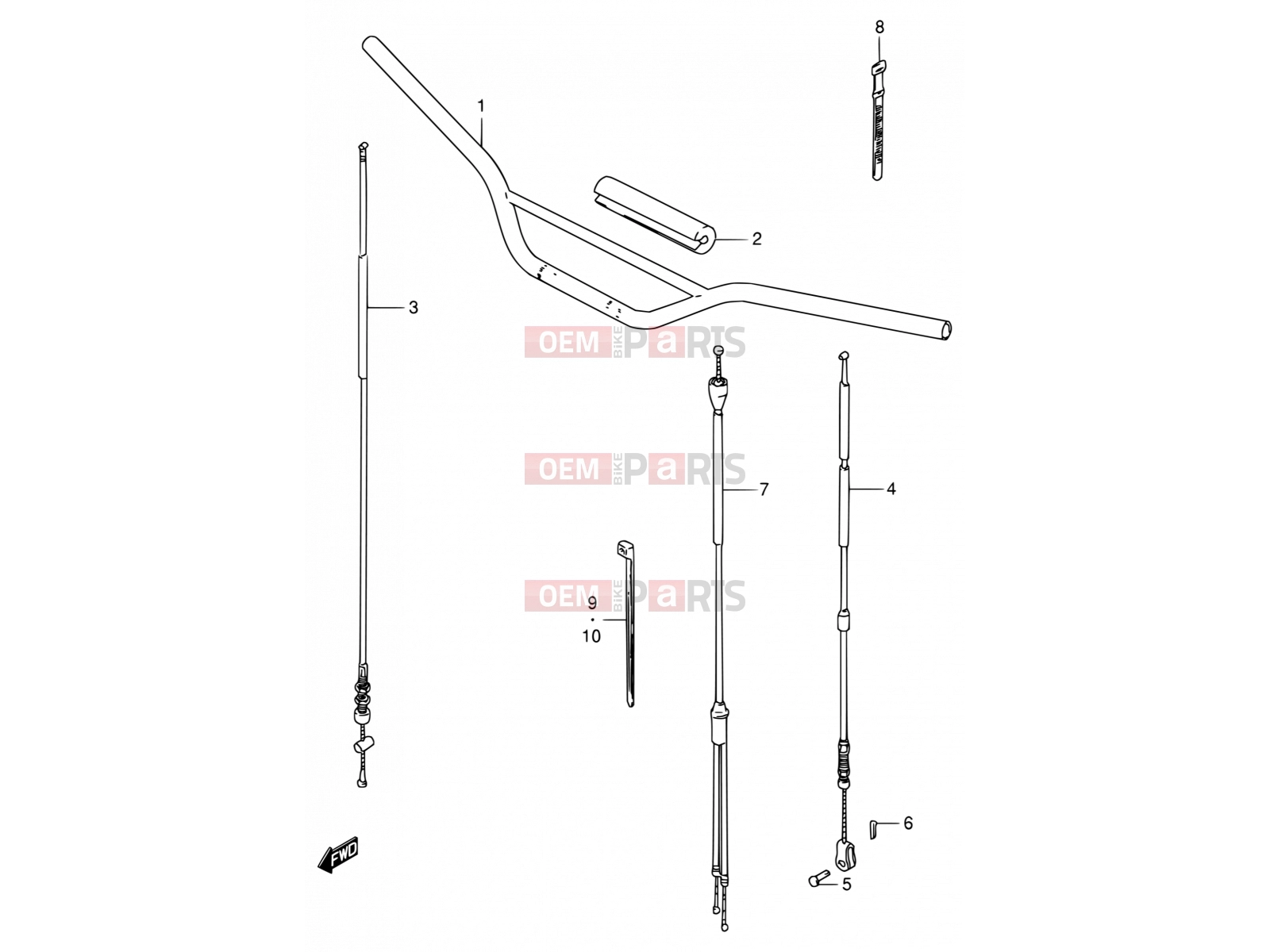 24 - HANDLEBAR - Suzuki DS80 Y (2000) (E03,E28,E33)