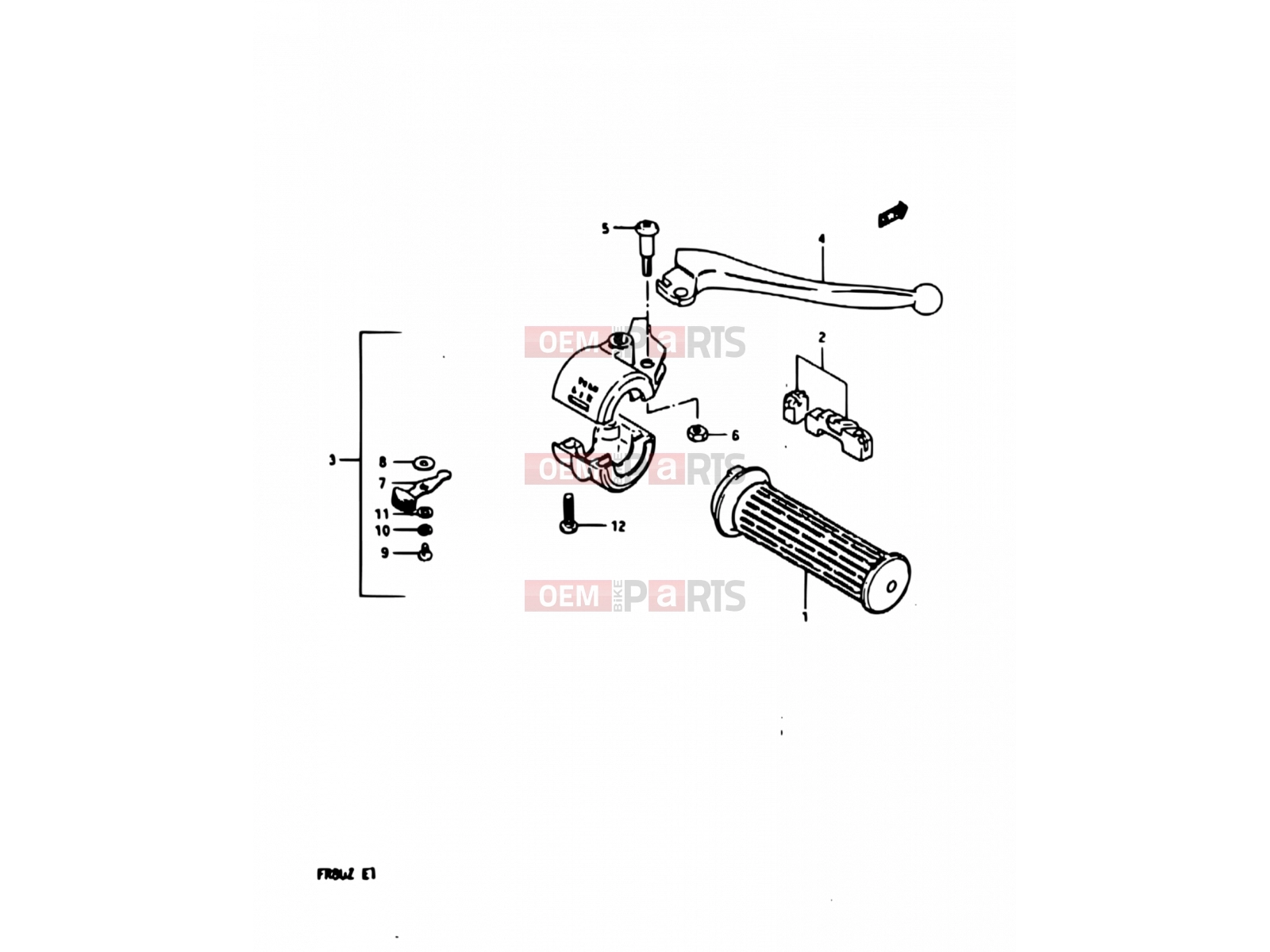 57 - RIGHT HANDLE SWITCH (E02) - Suzuki FR80 Z (1982)