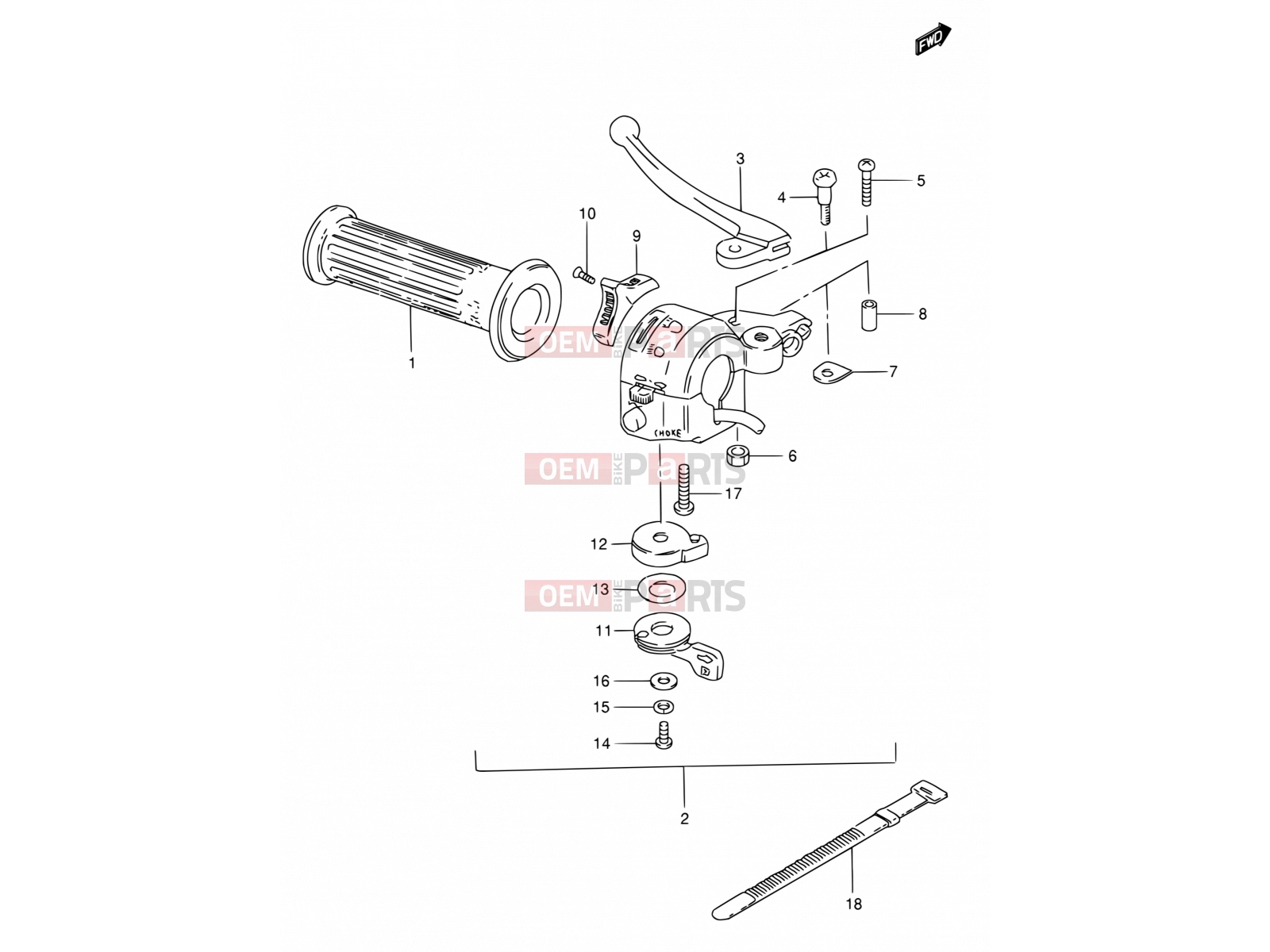 SUZUKI FZ50 K (1989) 50 - LEFT HANDLE SWITCH (E06, E09, E10, E24, E26)