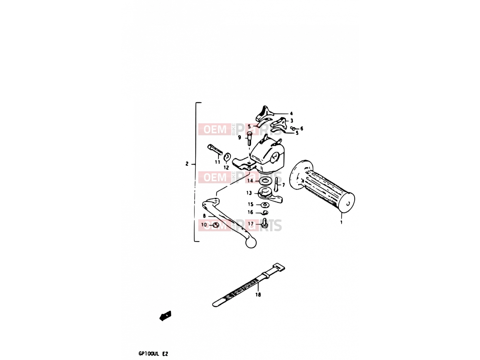 SUZUKI GP100U D (1983) 52 - LEFT HANDLE SWITCH