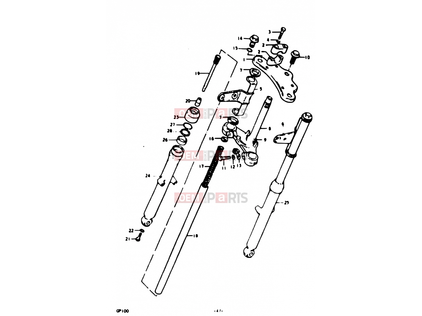 SUZUKI GP100U N (1992) 47 - FRONT FORK (E13)