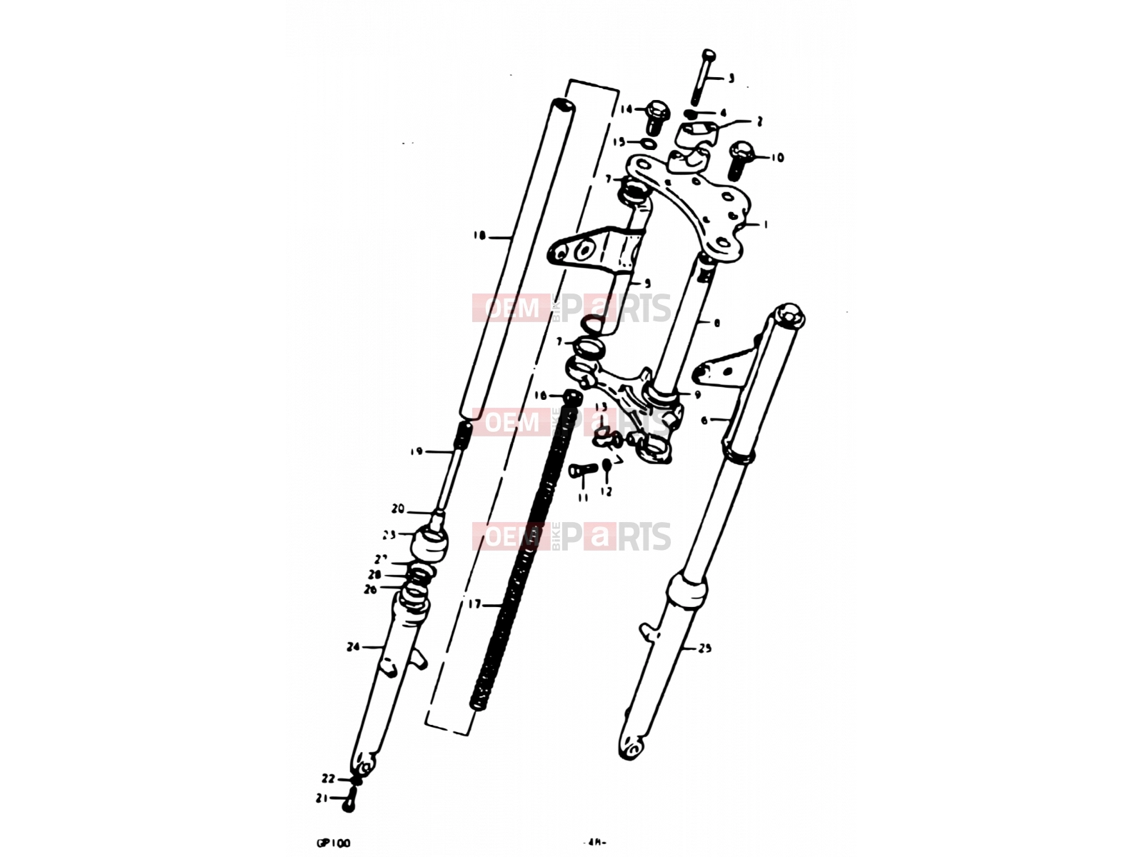 SUZUKI GP100U N (1992) 48 - FRONT FORK (E14)