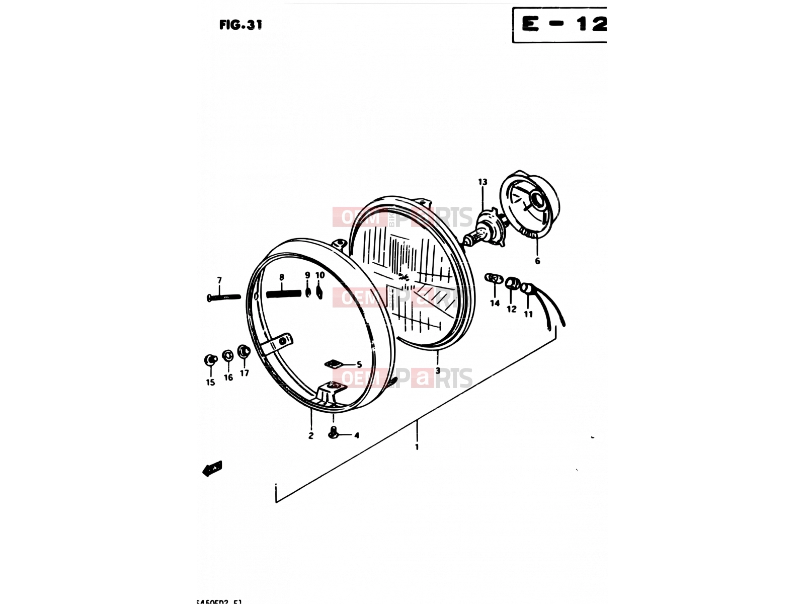 SUZUKI GS450S Z (1983) 31 - HEADLAMP (E15, E21, E25, E34, E39)