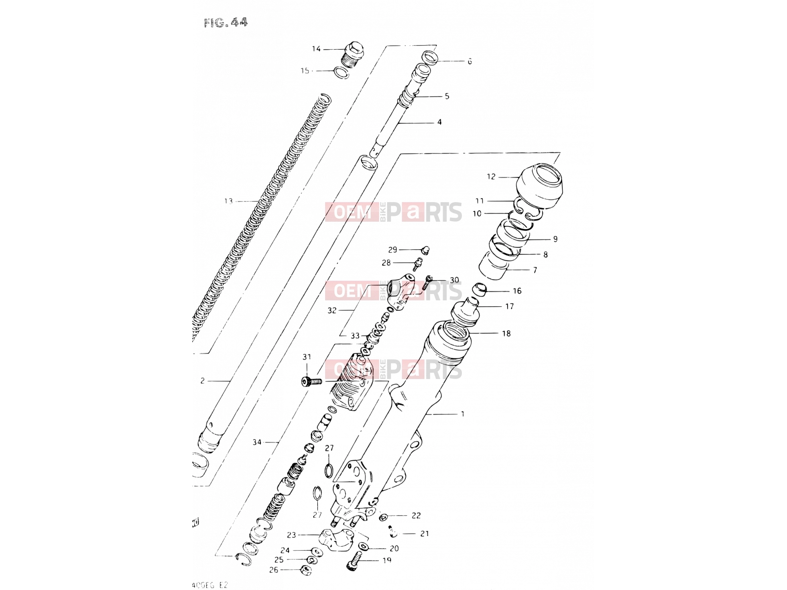 SUZUKI GSX400E E (1984) 44 - FRONT FORK LEFT DAMPER