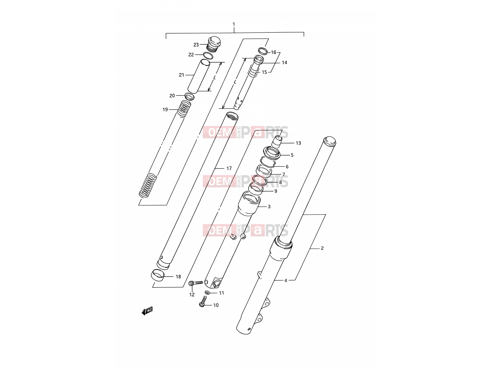 SUZUKI LS650 P (1993) Savage (E03,E28,E33) 34 - FRONT FORK