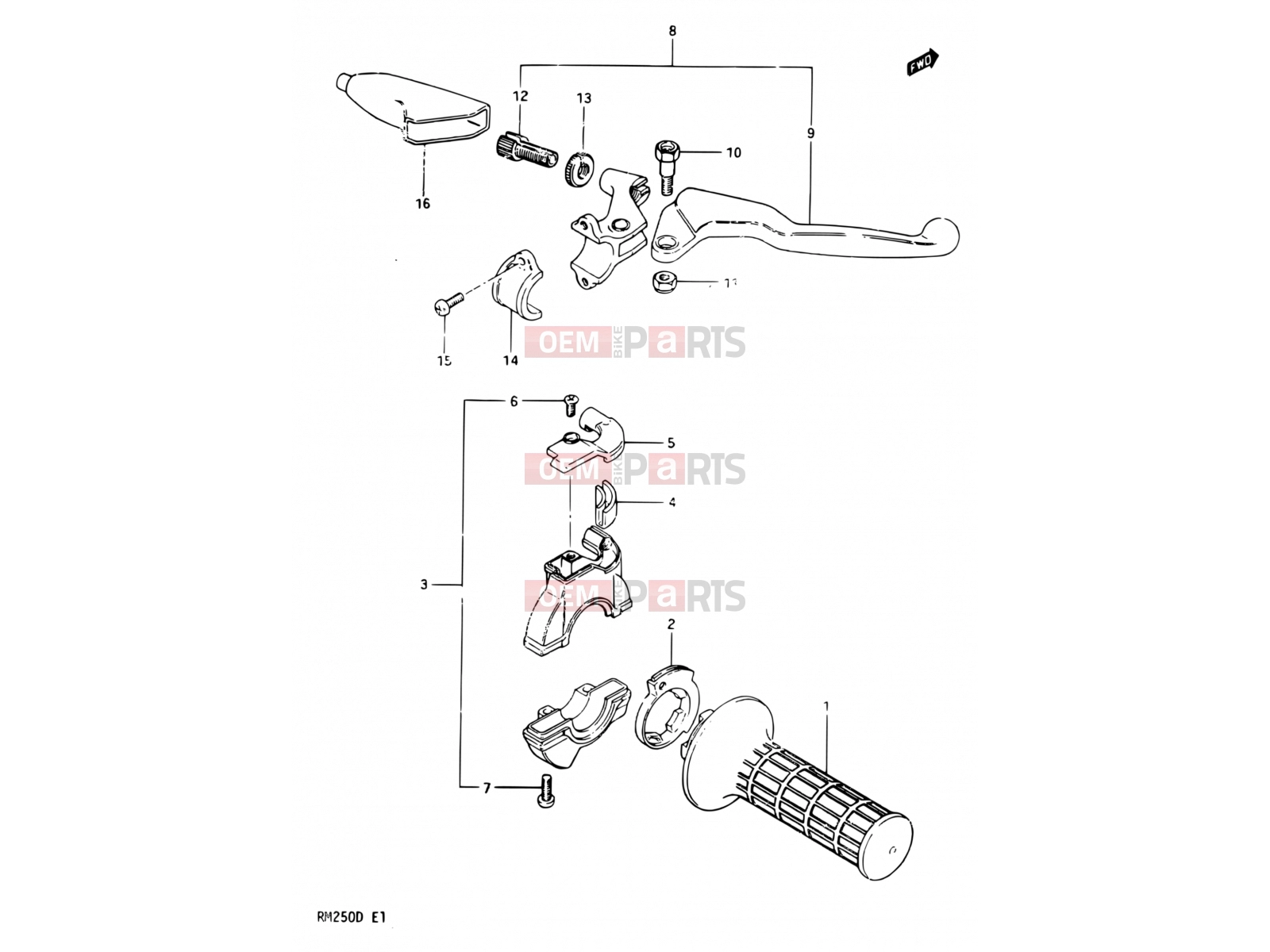 SUZUKI RM250 D (1983) 33 - RIGHT HANDLE SWITCH