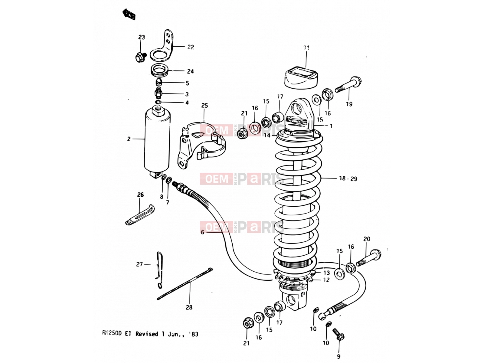 SUZUKI RM250 D (1983) 39 - SHOCK ABSORBER MODEL D