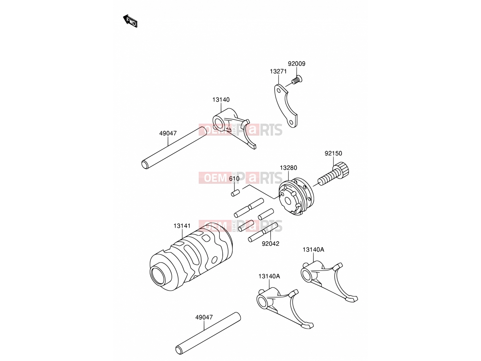 SUZUKI RM65 K4 (2004) (E24) 8 - GEAR CHANGE DRUM/SHIFT FORK