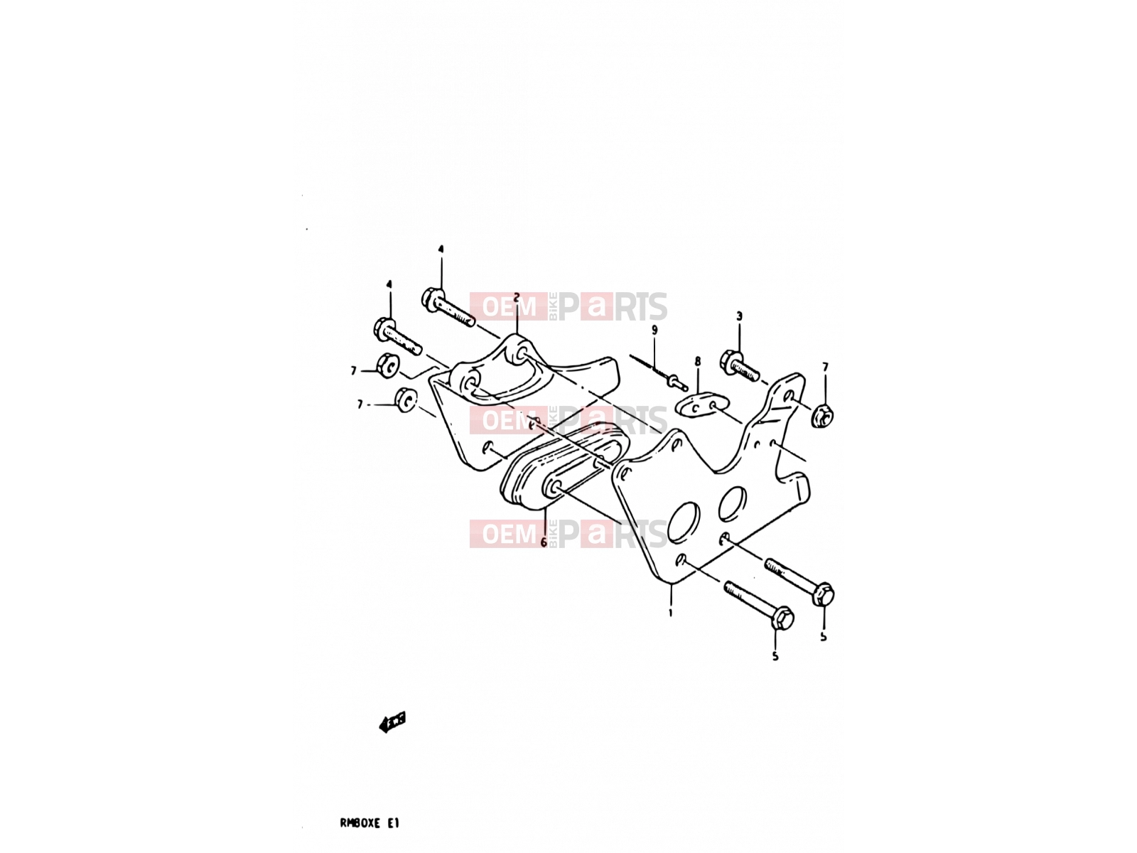 SUZUKI RM80X E (1984) 36 - CHAIN GUIDE (MODEL E)