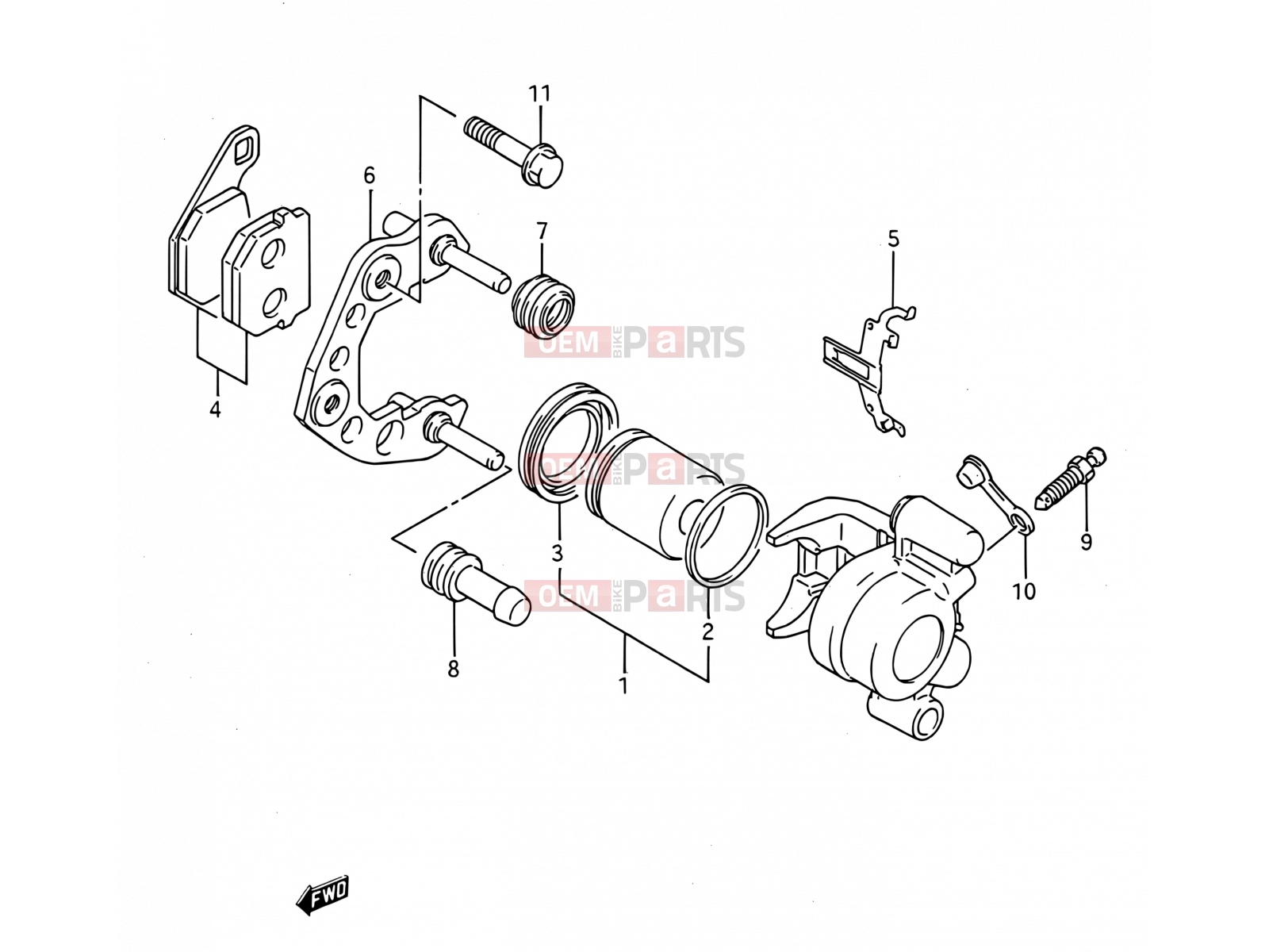 SUZUKI RM80 P (1993) (E03,E28,E33) 30 - FRONT CALIPER
