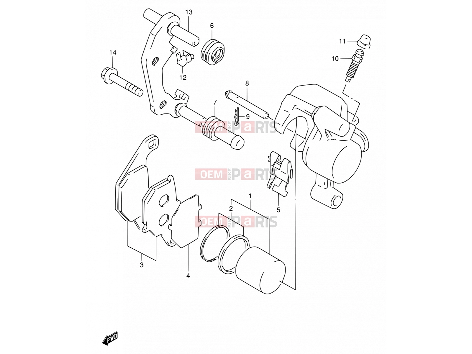 SUZUKI RM80 V (1997) (E24) 31 - FRONT CALIPER