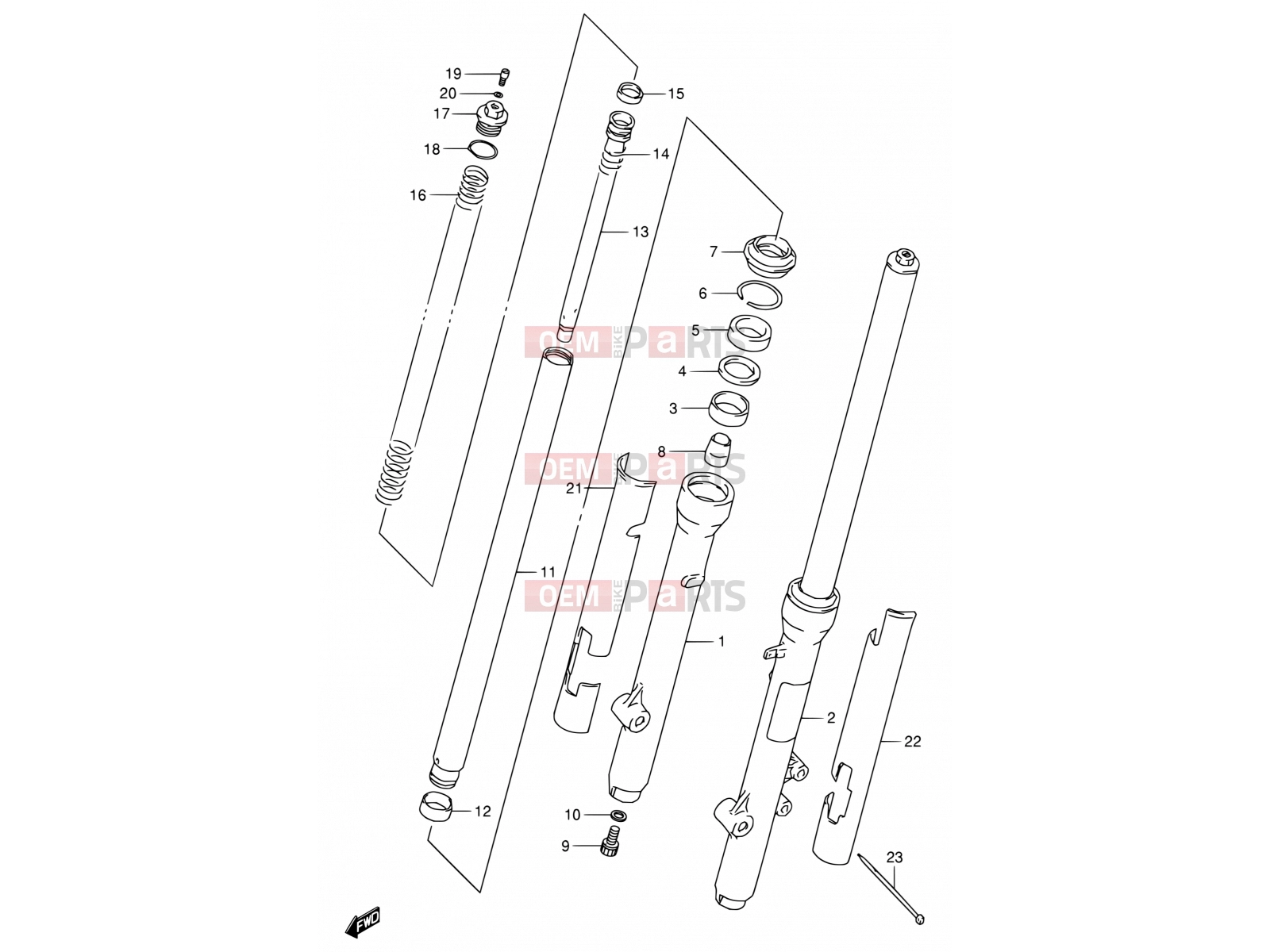 SUZUKI RM80 X (1999) (E24) 28 - FRONT FORK