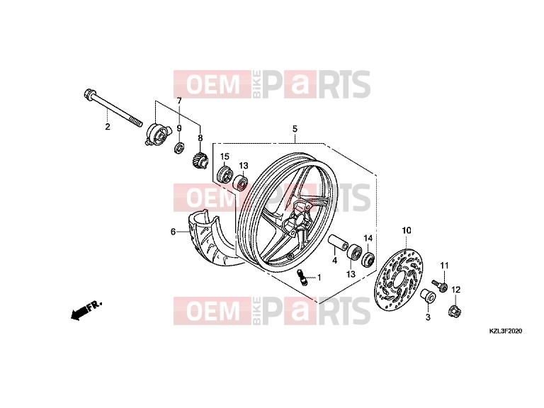 HONDA NSC110MPDC NSC110MPD 2012 F-20-20 FRONT WHEEL