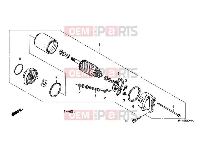 E-10 STARTER ENGINE - Honda VFR800A2 INTERCEPTOR ABS 2002