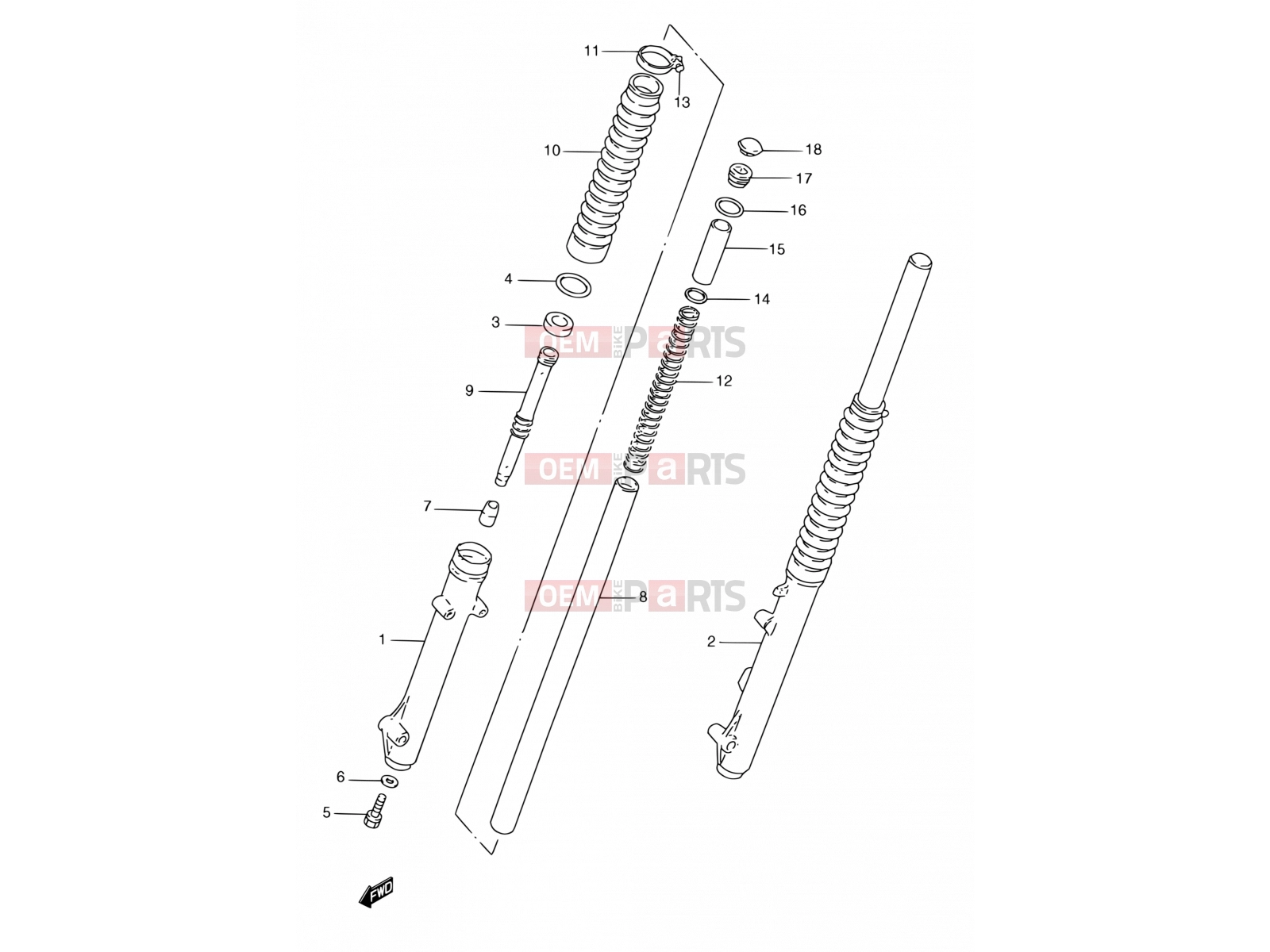 35 - FRONT DAMPER (E01,E24,E71) - Suzuki TS185ERC V (1997)