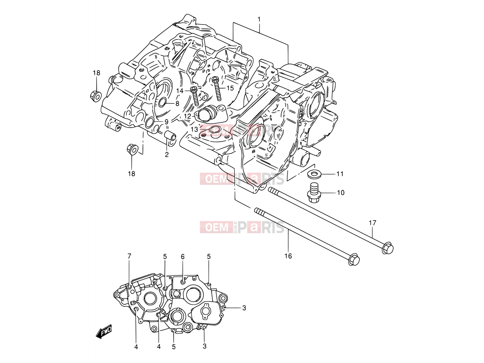 2 - CRANKCASE - Suzuki TS50W E (1984)