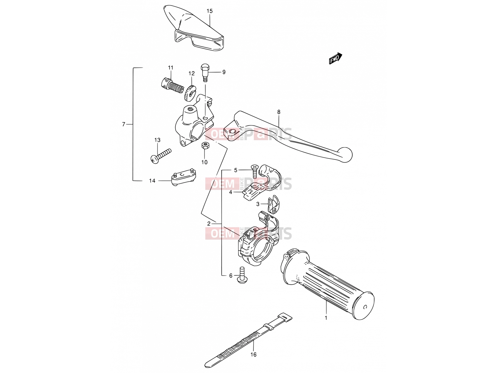 SUZUKI TS50W E (1984) 37 - RIGHT HANDLE SWITCH