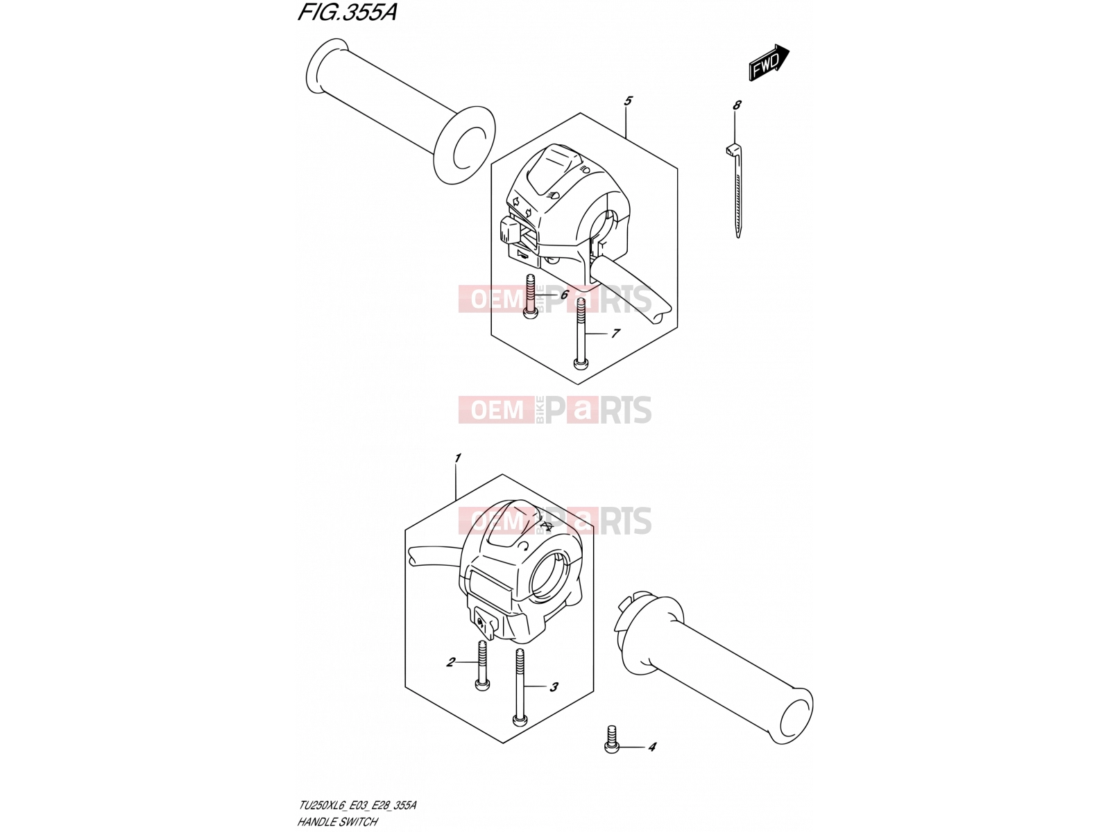 SUZUKI TU250X L6 (2016) (E03,E28,E33) 355A - HANDLE SWITCH