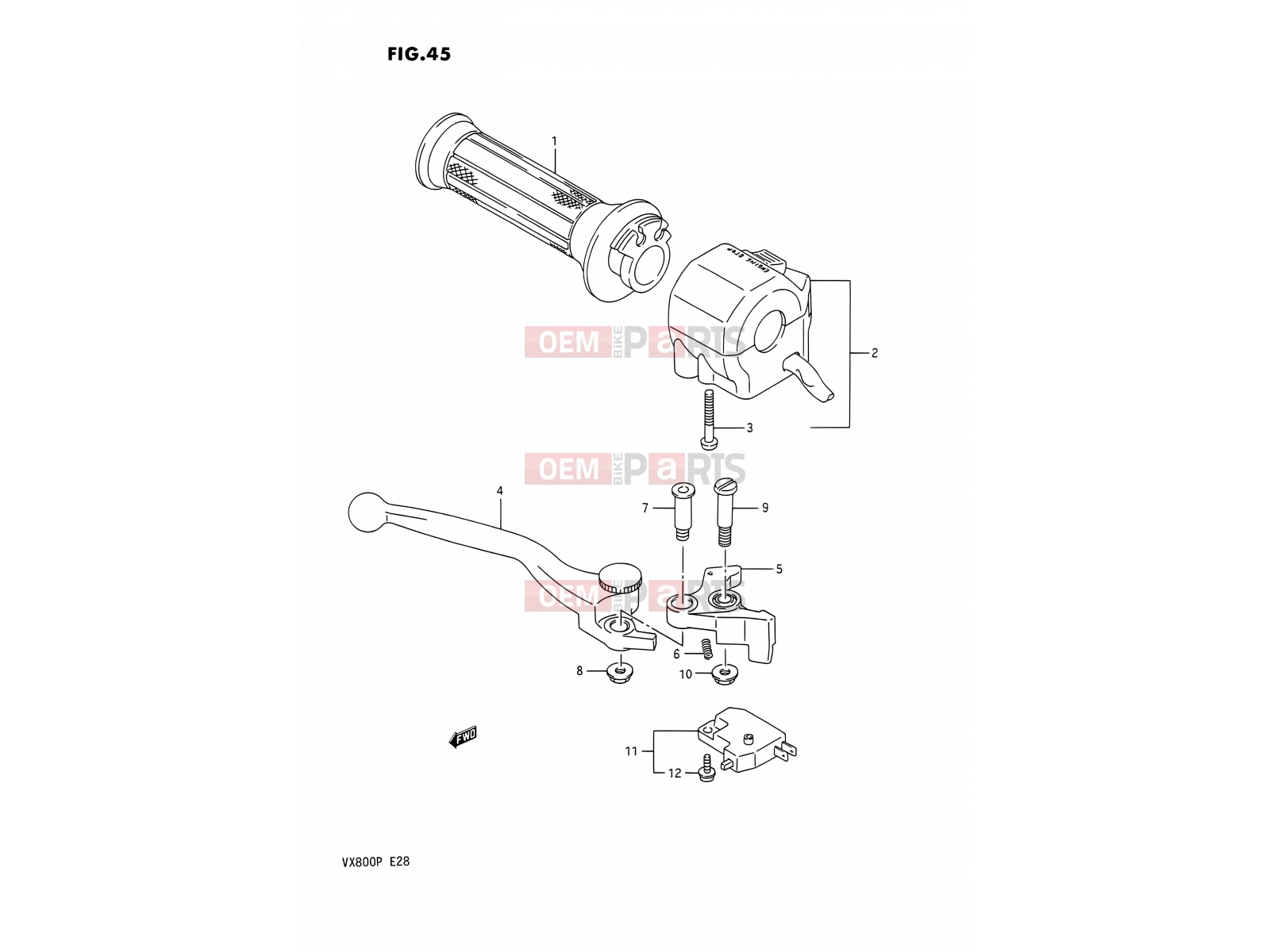 SUZUKI VX800 N (1992) 45 - RIGHT HANDLE SWITCH