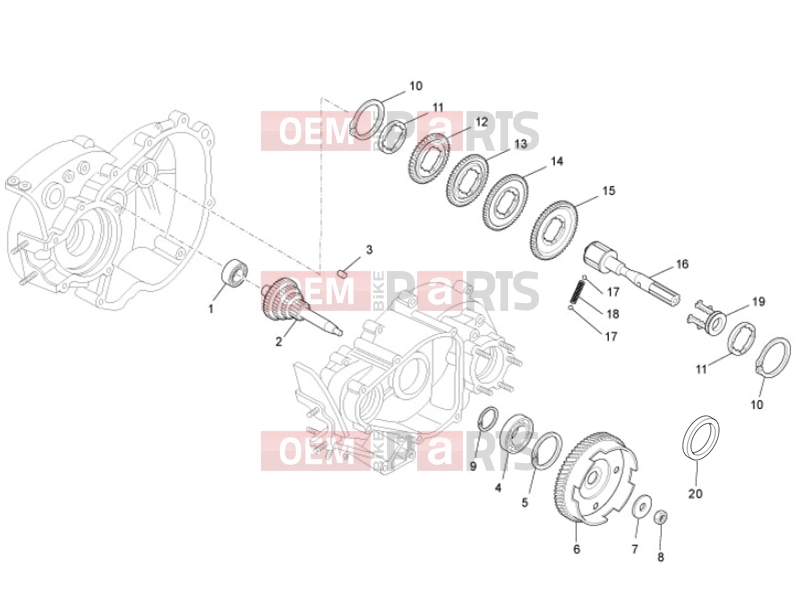 ape 50 2009-től ENGINE » GEAR-BOX COMPONENTS