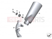 Muffler catalyst/attach.parts - BMW Motorrad S 1000 RR 10 (0507,0517) 2011