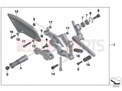 BMW Motorrad BMW 2012 S models HP4 (0D01, 0D11) HP footpeg assembly, right