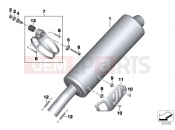 BMW Motorrad BMW 2012 F-Models K7x F 800 GT (0B03, 0B13) Rear muffler