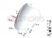 BMW Motorrad BMW 2012 F-Models K7x F 800 GT (0B03, 0B13) Windshield / mount