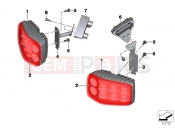 BMW Motorrad BMW 2012 F-Models K7x F 800 GT (0B03, 0B13) LED linear strobe lamp, red