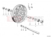 Front silver cast iron rim/dial shaft - BMW Motorrad R65 1983
