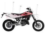 HUSQVARNA 2011 SMS-WRE 125 TRANSFERS WHITE/RED (SMS 125)