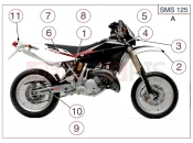 HUSQVARNA 2008 SMS-WRE 125 TRANSFERS B/W (SMS)