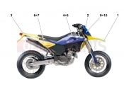 HUSQVARNA 2007 SM-TE 610IE TRANSFERS Y/B (SM)