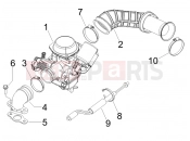 PIAGGIO Fly 125  Carburettor, assembly - Union pipe