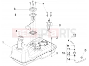 Fuel tank - Piaggio Fly 125 4T/3V ie 2016