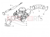 Carburettor, assembly - Union pipe - Piaggio Liberty 125 4T 2V 2011