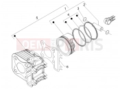 Cylinder-piston-wrist pin unit - Piaggio Liberty 200 2008