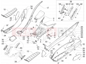 Central cover - Footrests - Piaggio MP3 500 LT Sport 2016