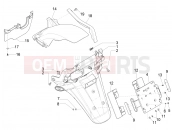 Rear cover - Splash guard - Piaggio MP3 500 LT Sport - Business ABS 2017