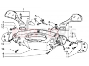 Handlebars and driving mirror cover - Piaggio Super Hexagon GTX 180