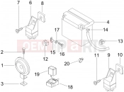 PIAGGIO X8 250 ie Remote control switches - Battery - Horn